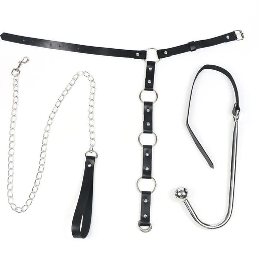 EverydayUse Kinky Leash with 5853 Anal Collar and Hook 0528